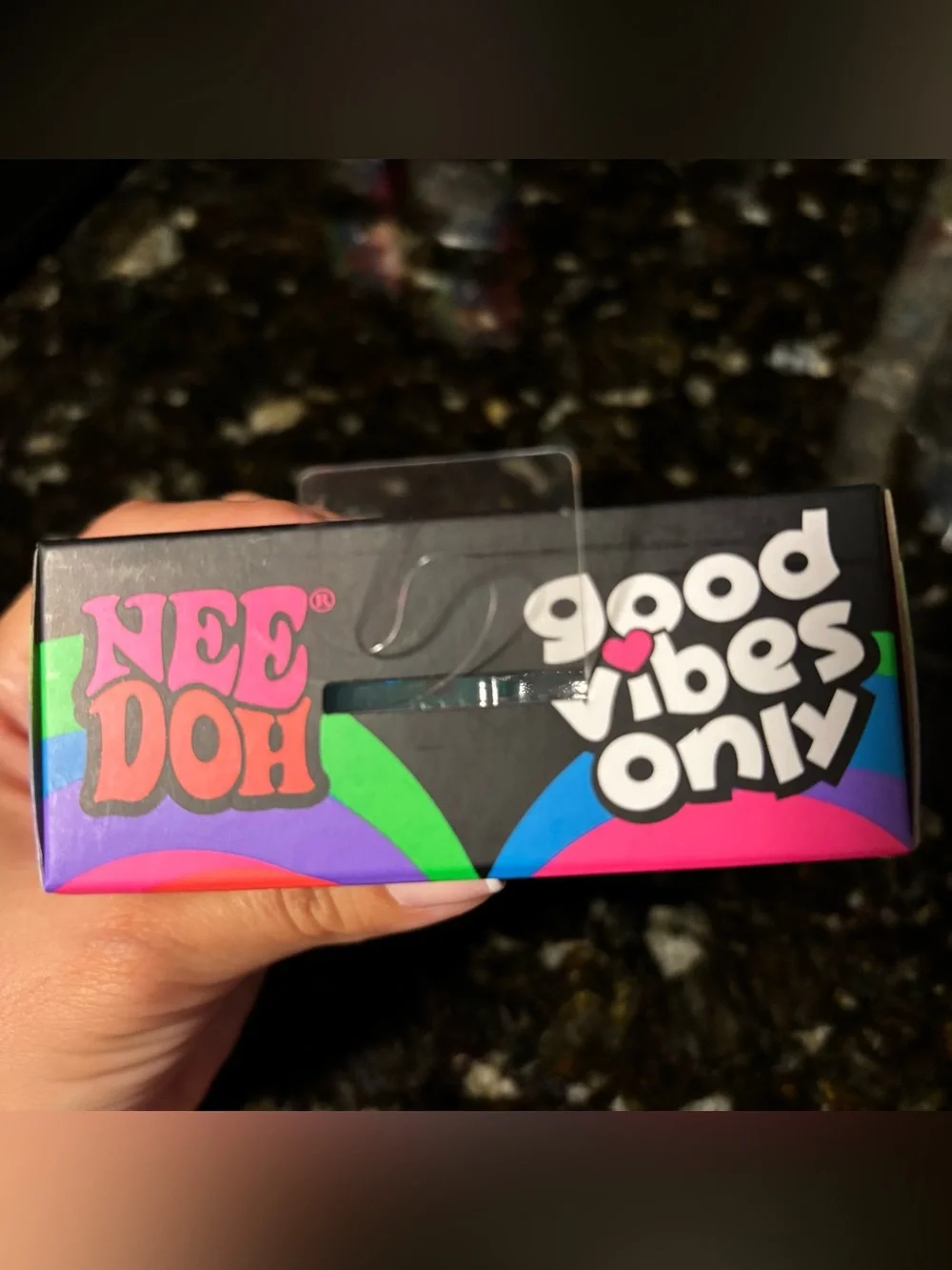 NeeDoh Good Vibes Only Peace Heart Squishy Toy- Blue